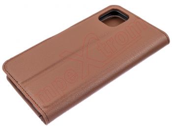 funda marrón tipo agenda para iPhone 11 pro max, a2218/a2161/a2220